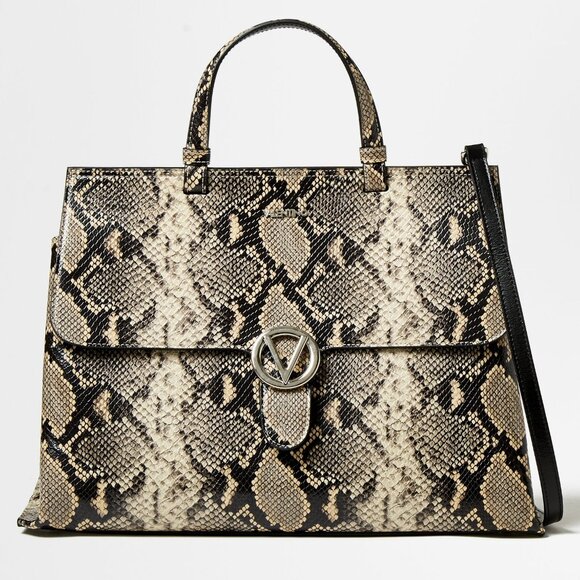 SALE: MARIO VALENTINO - Olimpia Snakeskin-Embossed New FREE SHIPPING - Picture 1 of 14